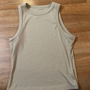 SHEIN Ribbed Tank Top in Light Beige